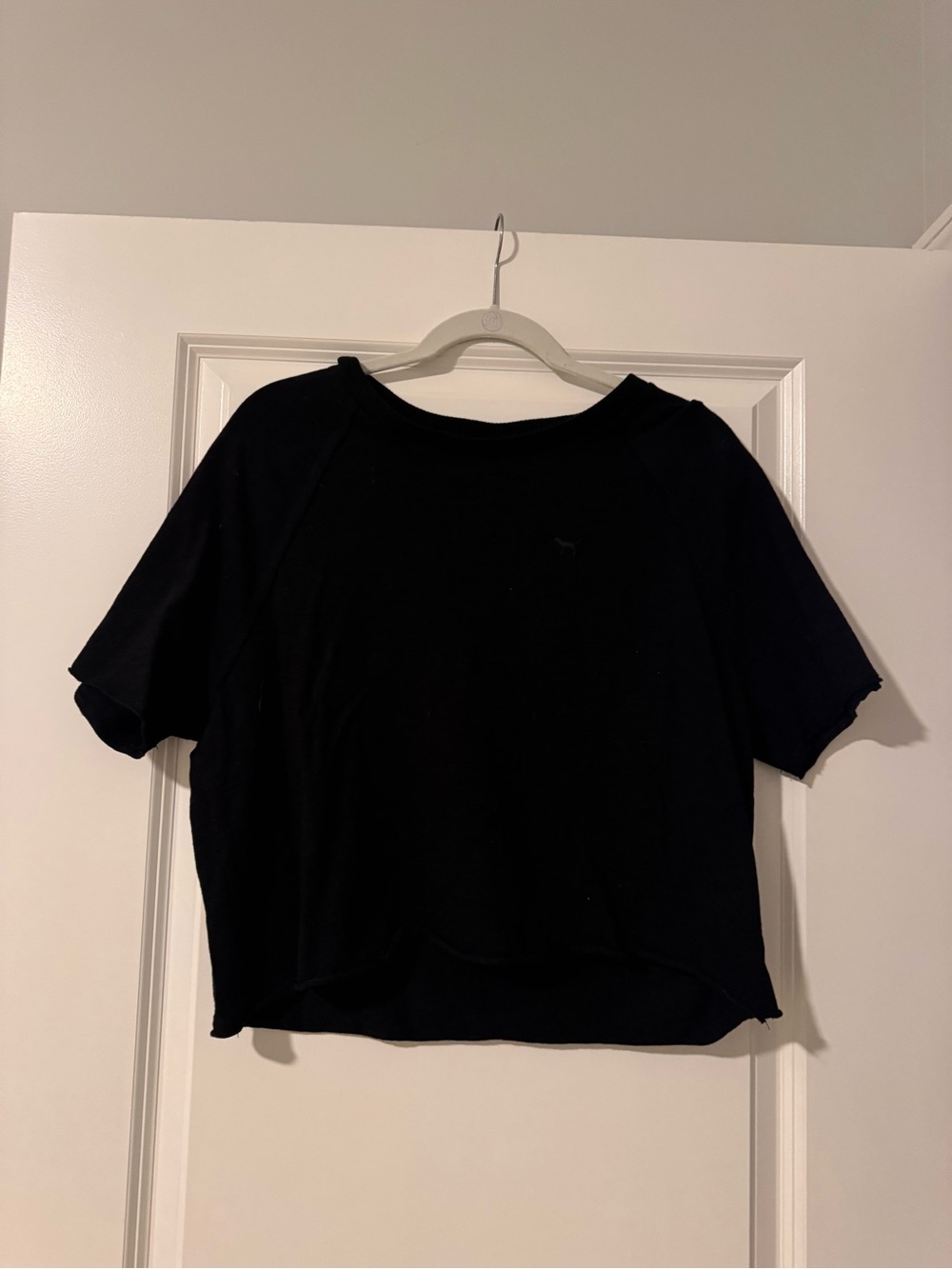 PINK Victoria's Secret Black Boxy Short Sleeve Tee